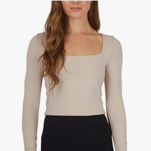 Nwt Women's 90 Degree By Reflex Olivia Square Neck Top Size Medium